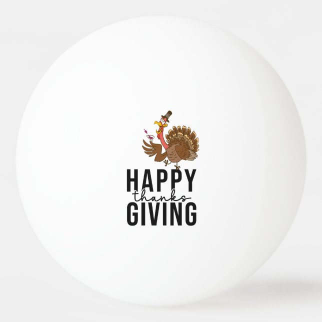 Thanksgiving funny cartoon  turkey ping pong ball (Front)