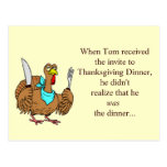 Thanksgiving humor Eat a ton and pass out Postcard | Zazzle