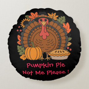 Thanksgiving, Funny Turkey Chef, Gobble, Modern Round Pillow