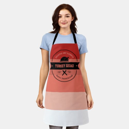 Thanksgiving Funny Turkey Squad Hipster Apron