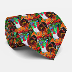 THANKSGIVING FUNNY TURKEY tie