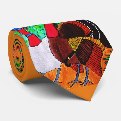 THANKSGIVING FUNNY TURKEY tie