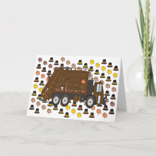 Thanksgiving Garbage Truck November Holiday Card