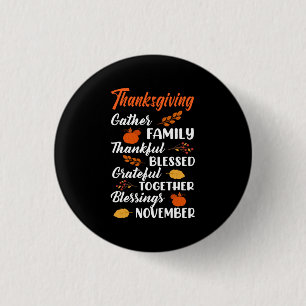 Thanksgiving Gather Family Button
