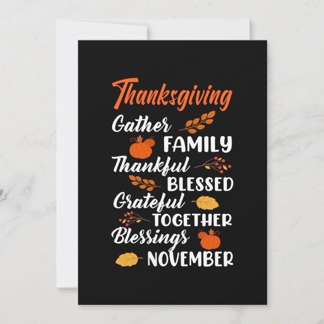 Thanksgiving Gather Family Invitation (Front)