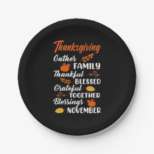 Thanksgiving Gather Family Paper Plates