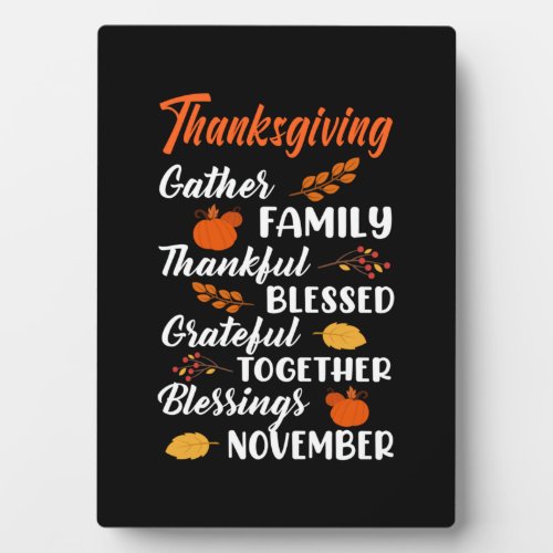 Thanksgiving Gather Family Plaque