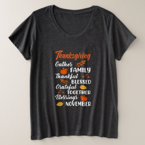 Thanksgiving Gather Family Plus Size T_Shirt