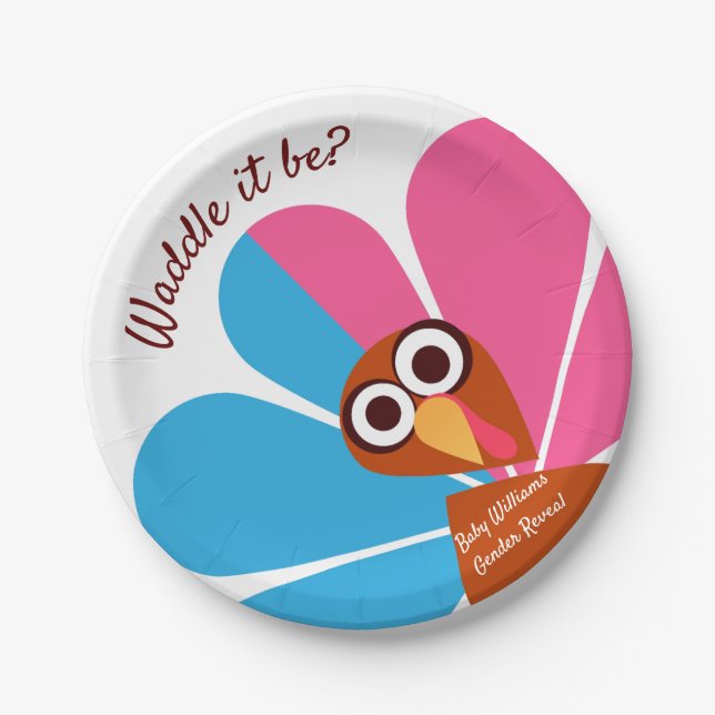 Thanksgiving Gender Reveal Paper Plates (Front)