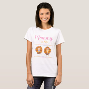Thanksgiving Gender Reveal Turkey Mommy T-Shirt