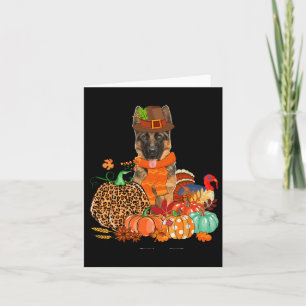 Thanksgiving German Shepherd With Turkey Fall Pump Card