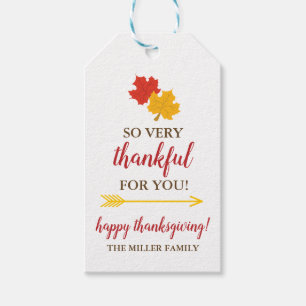 Thanksgiving Gift Tag - Thankful Thank You Favors