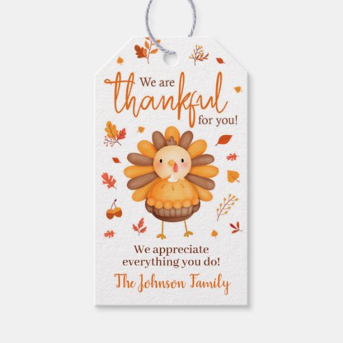 Thanksgiving Gift Tags We Are Thankful for You Gift Tags