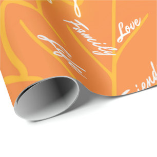 Thanksgiving Gift Wrapping 04- Leaf - Orange Paper