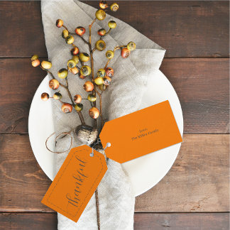 Thanksgiving Gifts Custom Name Minimalist Gift Tags