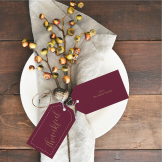 Thanksgiving Gifts Custom Name Minimalist Gift Tags