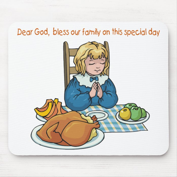 Thanksgiving girl saying prayer mouse pad