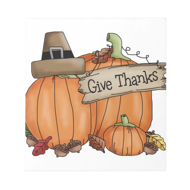 Thanksgiving Give Thanks Notepad (Front)