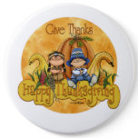 Thanksgiving - Give Thanks Pinback Button