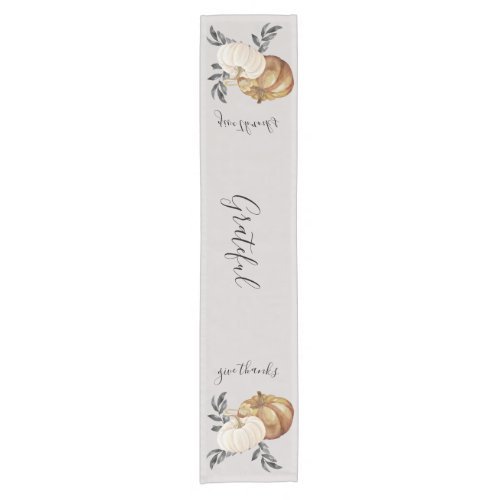 Thanksgiving Give Thanks Pumpkin Grateful Short Table Runner