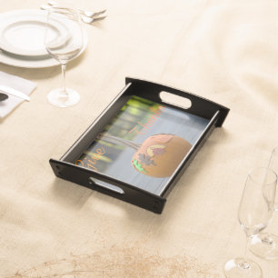 Thanksgiving Give Thanks Turkey Pumpkin Serving Tray
