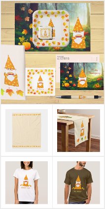 Thanksgiving Gnome & Fall Leaves