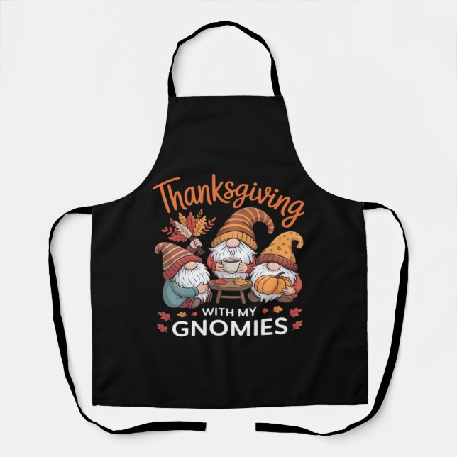 Thanksgiving Gnome Fall Leopard Turkey Essential T Apron (Front)