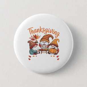 Thanksgiving Gnome Fall Leopard Turkey Essential T Button