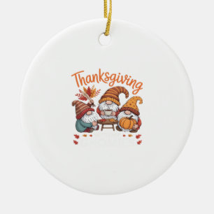 Thanksgiving Gnome Fall Leopard Turkey Essential T Ceramic Ornament