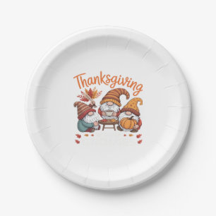 Thanksgiving Gnome Fall Leopard Turkey Essential T Paper Plates