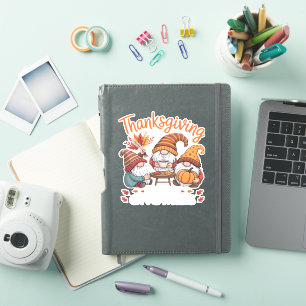 Thanksgiving Gnome Fall Leopard Turkey Essential T Sticker