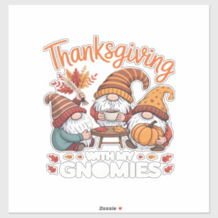 Thanksgiving Gnome Fall Leopard Turkey Essential T Sticker
