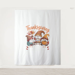 Thanksgiving Gnome Fall Leopard Turkey Essential T Tapestry