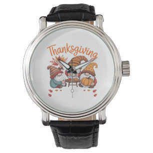 Thanksgiving Gnome Fall Leopard Turkey Essential T Watch