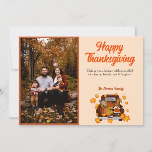 Thanksgiving Gnome Picture Flat Holiday Card