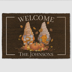 Thanksgiving Gnome Welcome Coir Mat