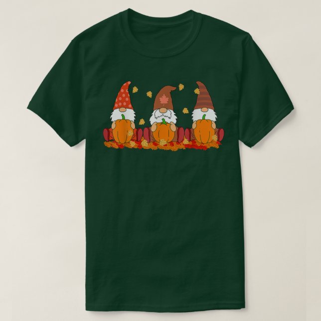 Thanksgiving Gnomes  Cute Pumpkin Autumn Gnome  T-Shirt (Design Front)