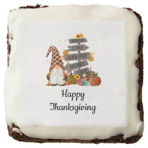 Thanksgiving Gnomes Fall Autumn Pumpkins Party  Brownie