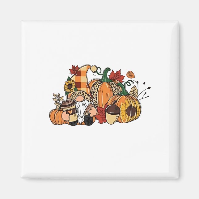Thanksgiving Gnomes Fall Leaves Gnomes Funny Fall  Magnet (Front)
