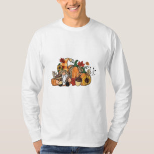 Thanksgiving Gnomes Fall Leaves Gnomes Funny Fall T-Shirt