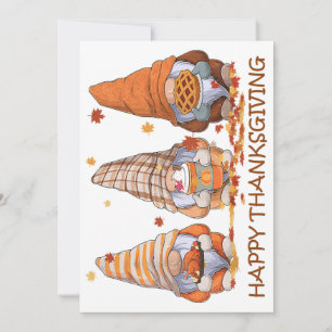 Thanksgiving Gnomes Holiday Card
