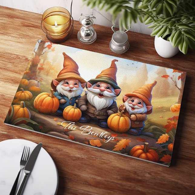 Thanksgiving Gnomes Personalized Cutting Board (Creator Uploaded)