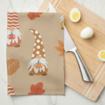 Thanksgiving Gnomes with Autumn Leaves   Kitchen Towel<br><div class="desc">This is cute Thanksgiving gnomes in autumn colors holding little pumpkins and autumn leaves like oak and maple are falling around them. It's great looking gift for fall and thanksgiving season</div>