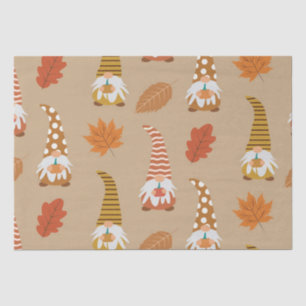 Thanksgiving Gnomes with autumn leaves Tissue Paper