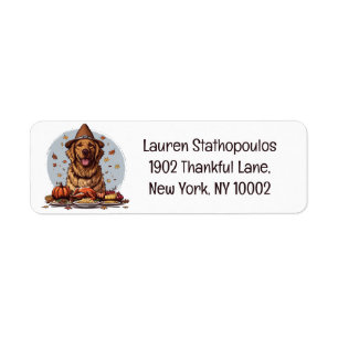 Thanksgiving Golden Retriever Dog Label