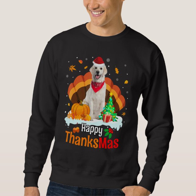 Thanksgiving Golden Retriever Happy Christmas Than Sweatshirt (Front)