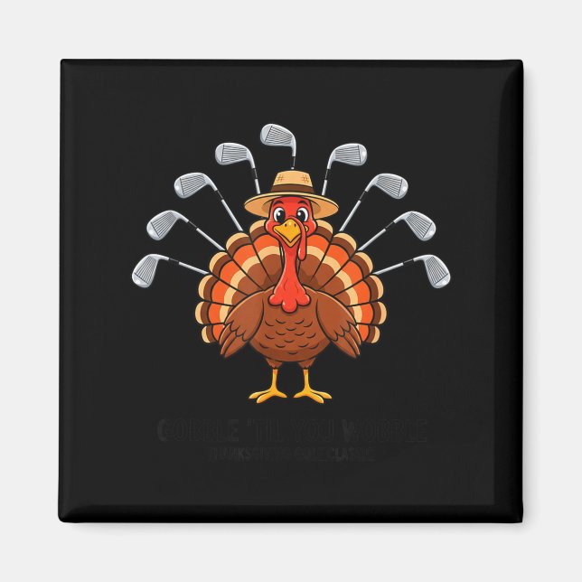 Thanksgiving Golf Turkey Funny Turkey Day Golf Cli Magnet (Front)