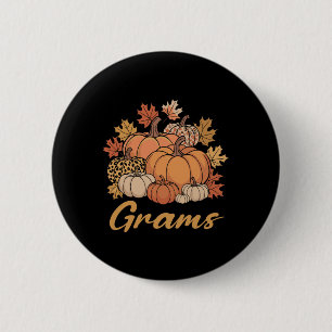 Thanksgiving Grams Leopard Pumpkin Grams Women Button