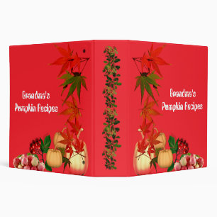 Thanksgiving Grandma's Secret Pumpkin Recipes 3 Ring Binder