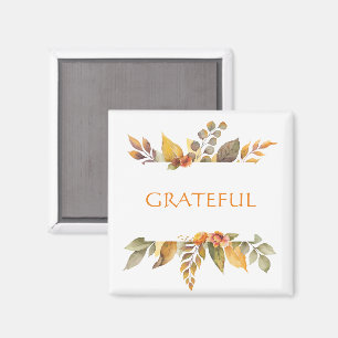Thanksgiving GRATEFUL Fall Foliage Autumn Fun Magnet